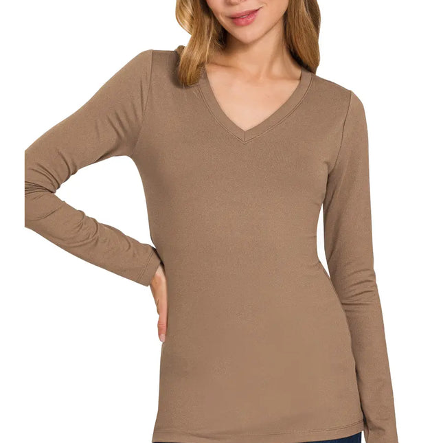 42 POPS Microfiber Long Sleeve V-Neck Tee