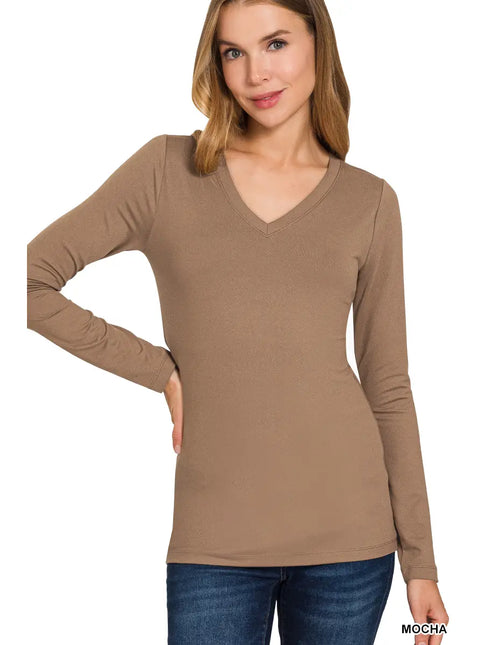 42 POPS Microfiber Long Sleeve V-Neck Tee