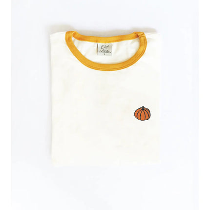 Pumpkin Patch Crew Ringer Graphic T-Shirt - Natural/Mustard