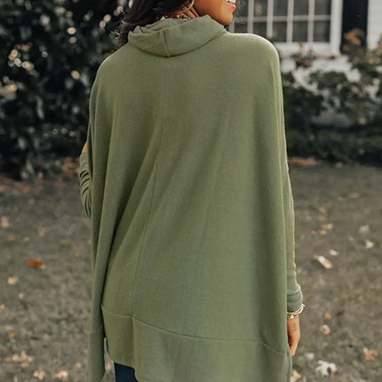 LOVESOFT Cowl Neck Shift Tunic Top - Jungle Green