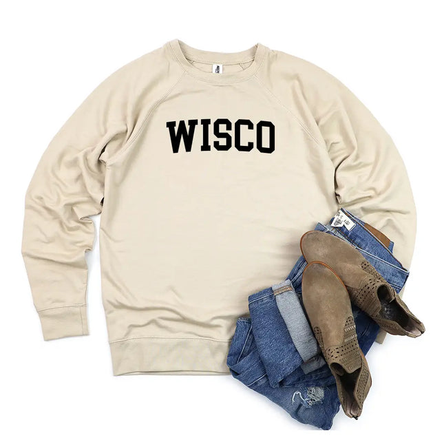 UP NORTH BOUTIQUE - Unisex Wisco Sweatshirt - Tan