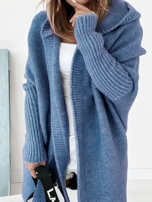 Hooded Knit Cardigan Coat