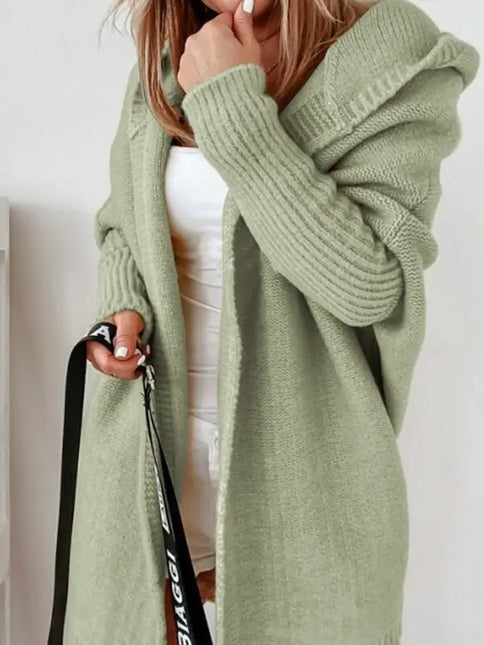 Hooded Knit Cardigan Coat