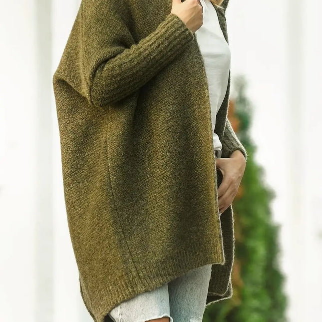 Hooded Knit Cardigan Coat