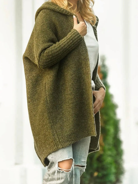 Hooded Knit Cardigan Coat