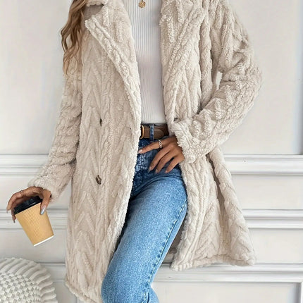 Double-Sided Casual Long Coat - Beige