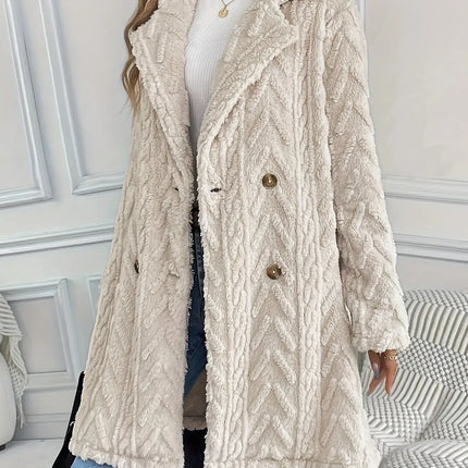 Double-Sided Casual Long Coat - Beige