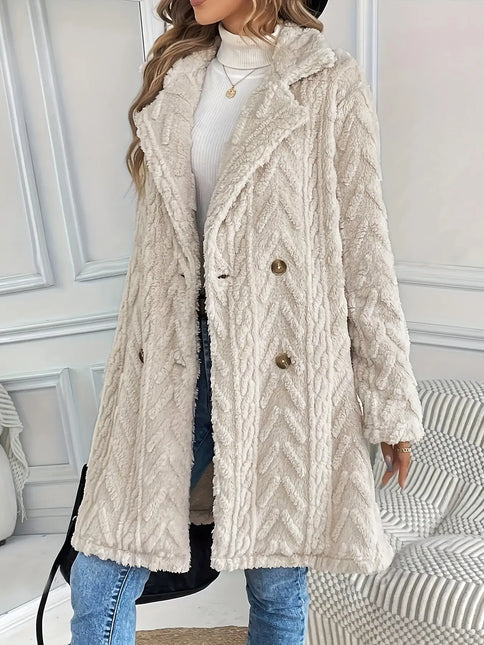 Double-Sided Casual Long Coat - Beige