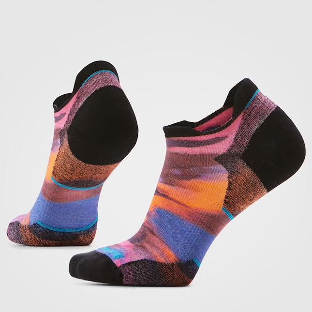 Smartwool Run Brushed Print Low Ankle Socks - (Women's) - Garden Pink