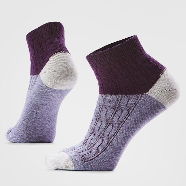Smartwool Everyday Cable Ankle Socks - (Unisex) - Chalk Violet