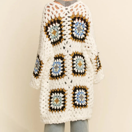 DAVI & DANI  Print Long Sleeves Button Down Cardigan