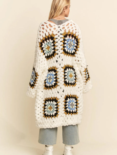 DAVI & DANI  Print Long Sleeves Button Down Cardigan