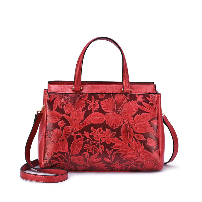 MELLOW WORLD Salome 3D Embossed Floral Satchel