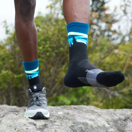 Feetures Trail Max Cushion Mini Crew - BLUE AURORA
