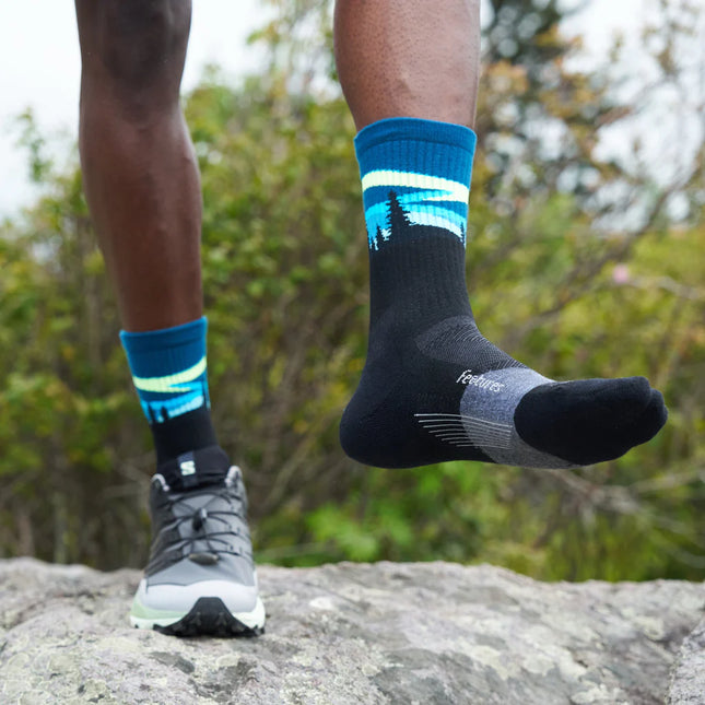 Feetures Trail Max Cushion Mini Crew - BLUE AURORA
