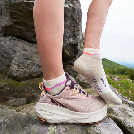 Feetures Trail Max Cushion Quarter - MOUNTAIN HIGH CREAM