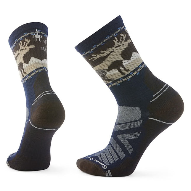 Smartwool Hike Mountain Moose Crew Socks - (Unisex) - Deep Navy