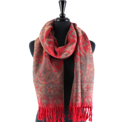 Pretty Persuasions Paisley Sprigs Scarf - Red