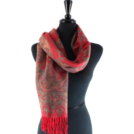 Pretty Persuasions Paisley Sprigs Scarf - Red