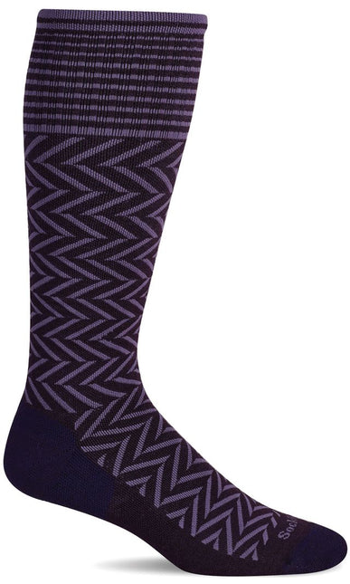 Sockwell Women’s  Chevron | Moderate Graduated Compression Socks - Blackberry