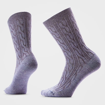 SMARTWOOL EVERYDAY CABLE CREW SOCKS - (UNISEX) - NAVY, CHALK VIOLET & BLACK