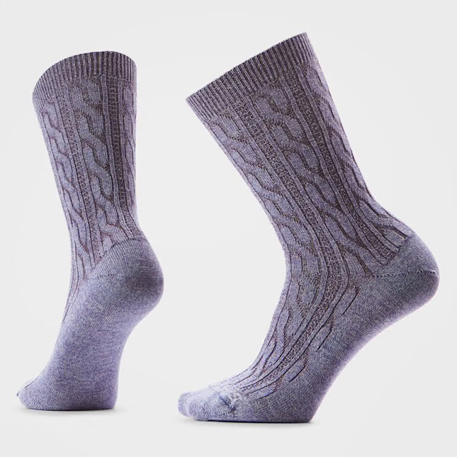 SMARTWOOL EVERYDAY CABLE CREW SOCKS - (UNISEX) - NAVY, CHALK VIOLET & BLACK