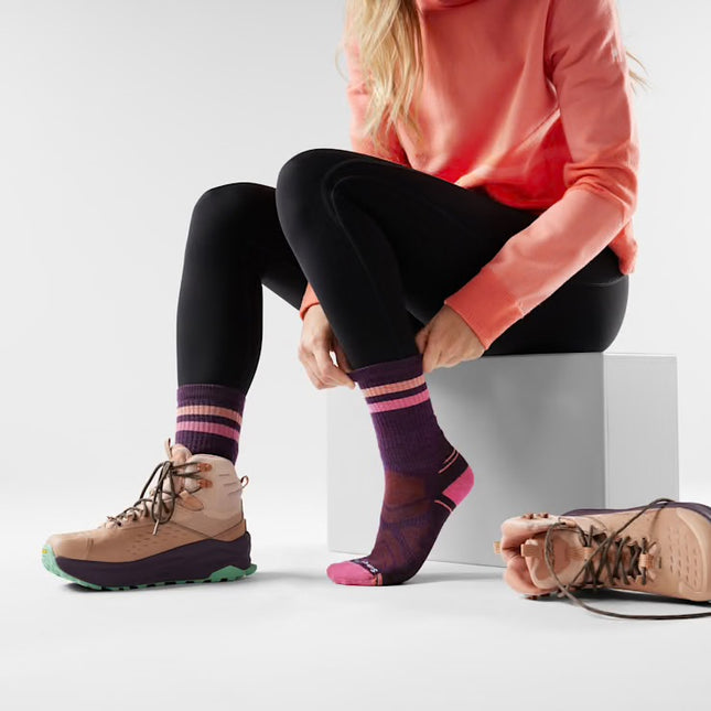 Smartwool Hike Tube Stripe Crew Socks - (Women’s) - Purple Iris