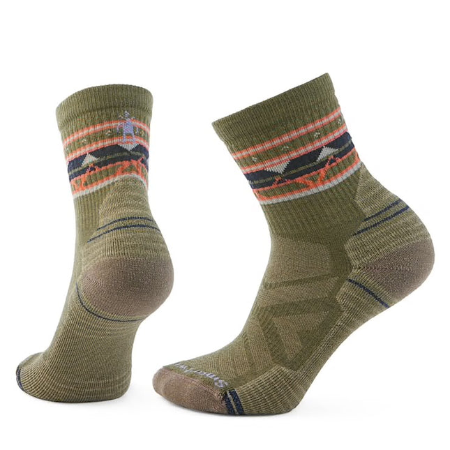 Smartwool Hike Zig Zag Valley Mid Crew Socks - (Women’s) - Winter Moss