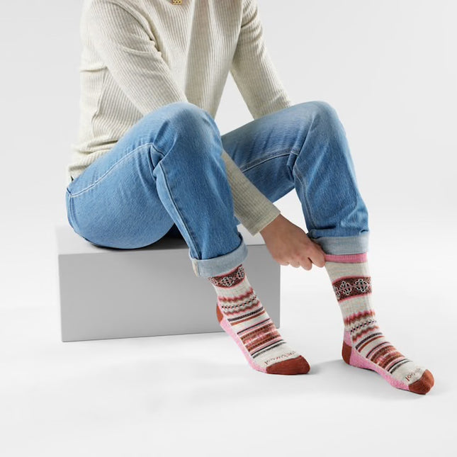 Smartwool Everyday Cozy Snowed In Sweater Crew Socks - (Unisex) - Garden Pink