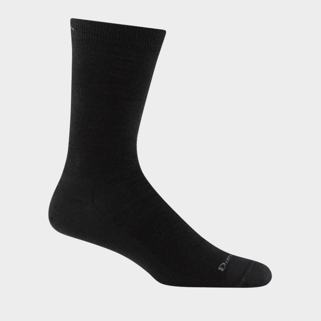 Darn Tough Men's Solid Crew Lightweight Lifestyle Socks - Solid Black
