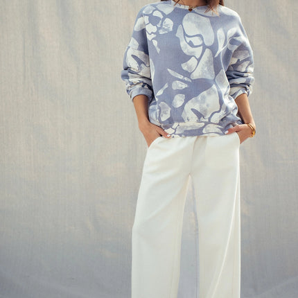 Urban Daizy Abstract Cloud Dye Oversized Sweatshirt - Vintage Indigo