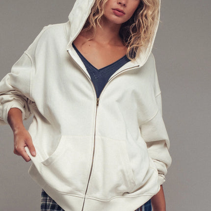 Urban Daizy Vintage-Wash Zip-Up Hoodie