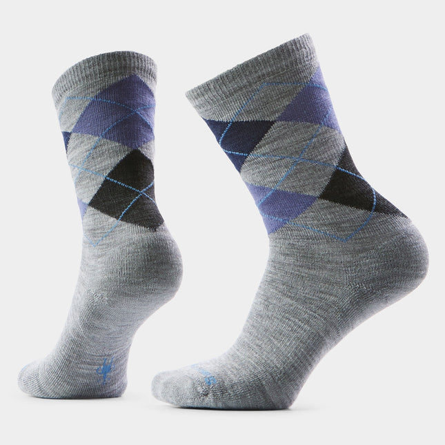 Smartwool Everyday Diamond Jim Argyle Crew Socks (Unisex) - Light Gray