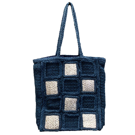 Chloe & Lex Jute Squares Tote Bag