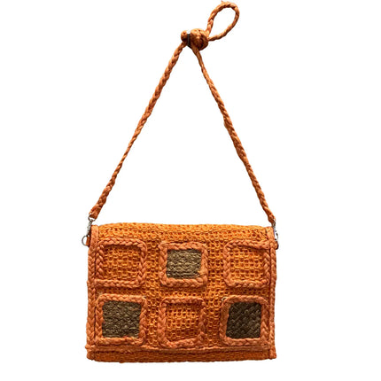 Chloe & Lex Jute Squares Crossbody