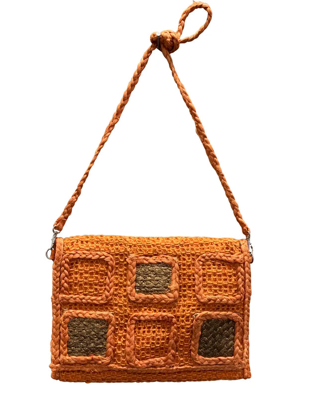 Chloe & Lex Jute Squares Crossbody