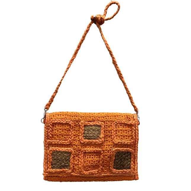 Chloe & Lex Jute Squares Crossbody