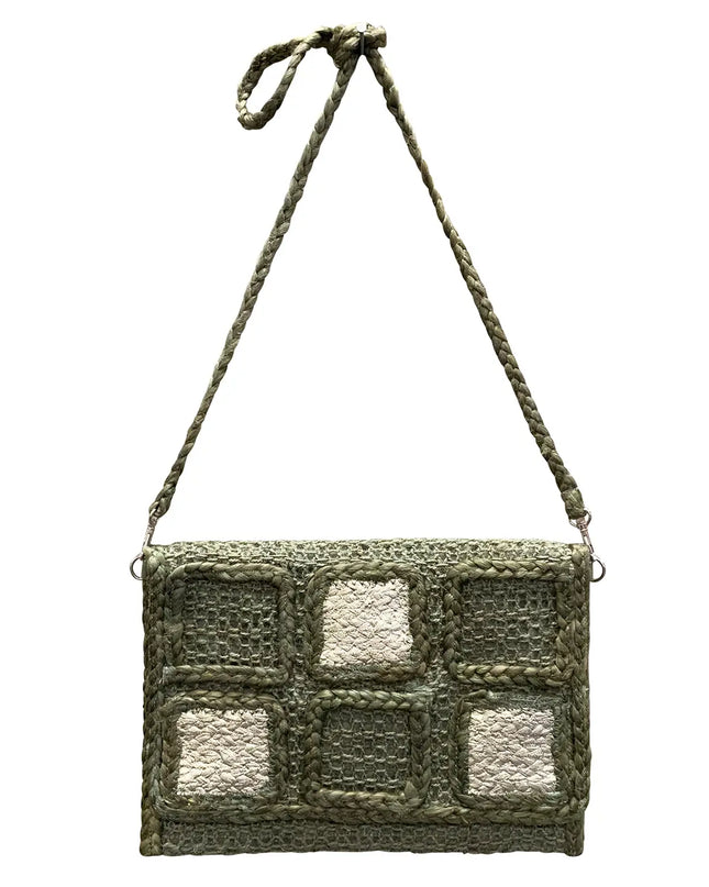 Chloe & Lex Jute Squares Crossbody