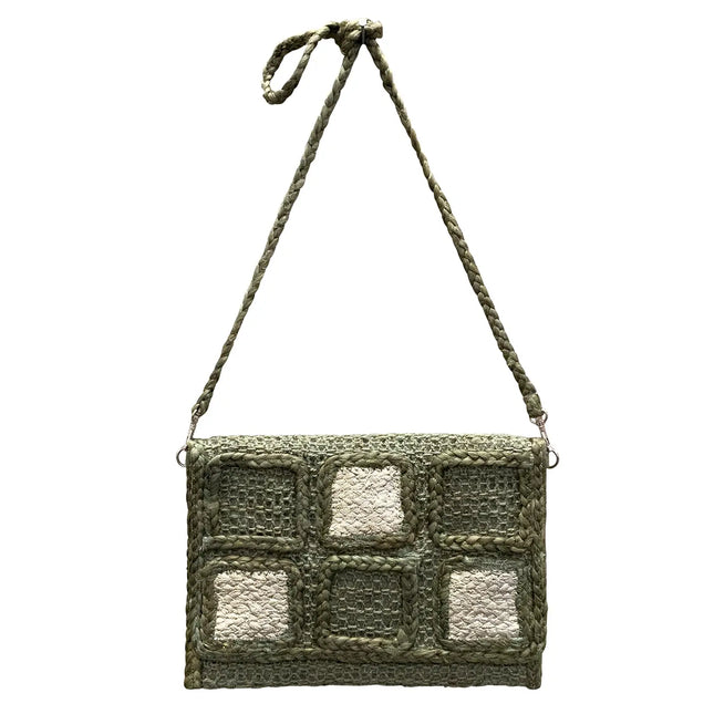 Chloe & Lex Jute Squares Crossbody