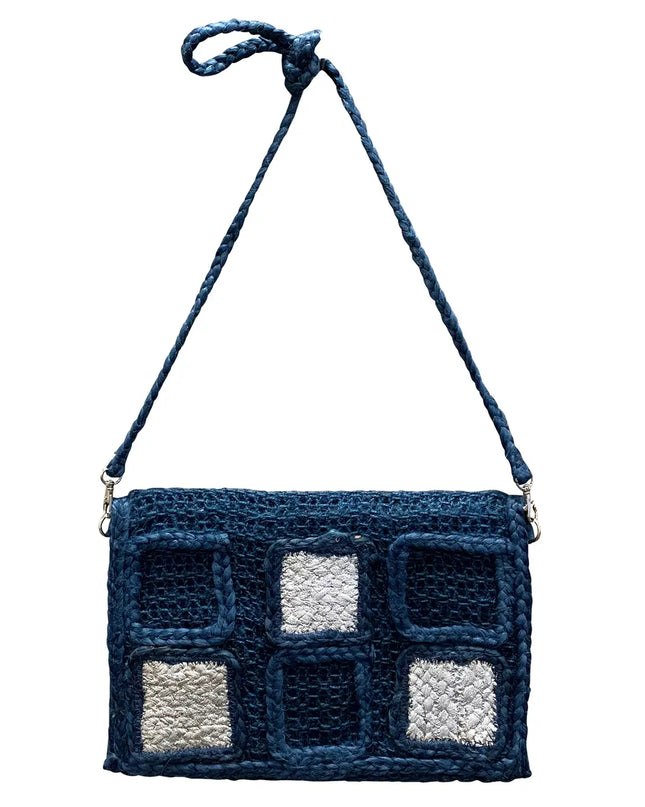 Chloe & Lex Jute Squares Crossbody