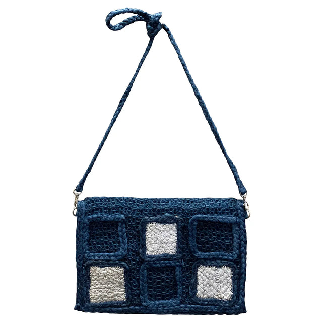 Chloe & Lex Jute Squares Crossbody