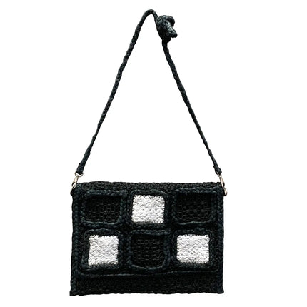 Chloe & Lex Jute Squares Crossbody