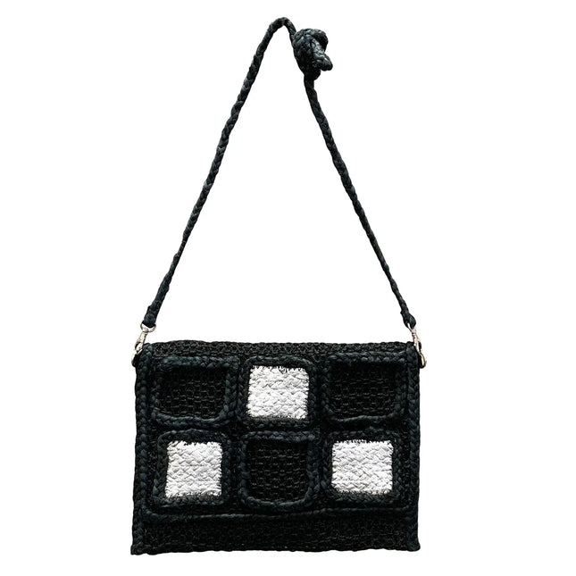 Chloe & Lex Jute Squares Crossbody
