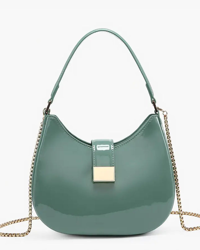 JEN & CO Malta High Gloss Shoulder Bag