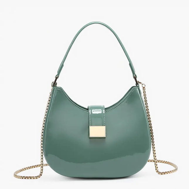 JEN & CO Malta High Gloss Shoulder Bag