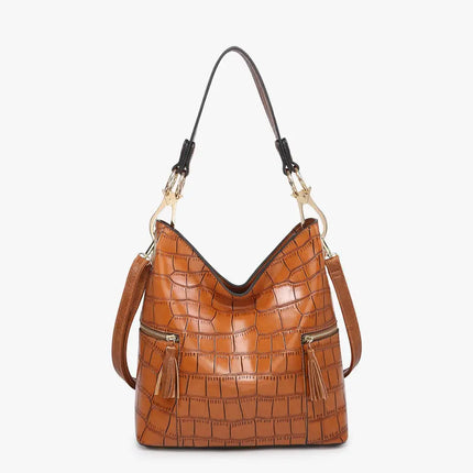JEN & CO Rochelle Crocodile Print Hobo Bag