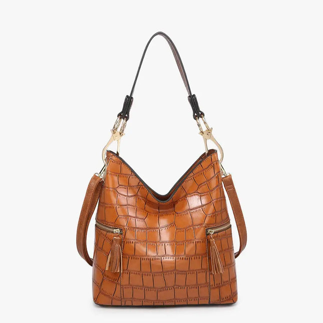 JEN & CO Rochelle Crocodile Print Hobo Bag