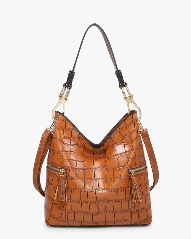 JEN & CO Rochelle Crocodile Print Hobo Bag