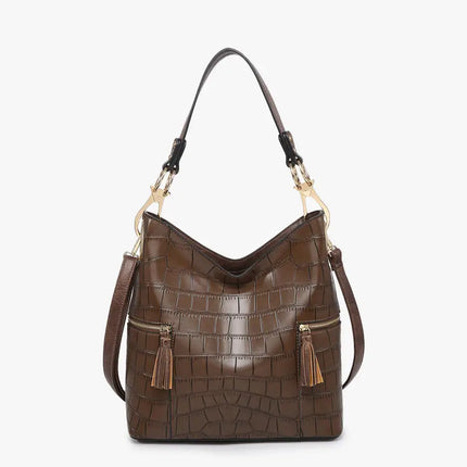 JEN & CO Rochelle Crocodile Print Hobo Bag