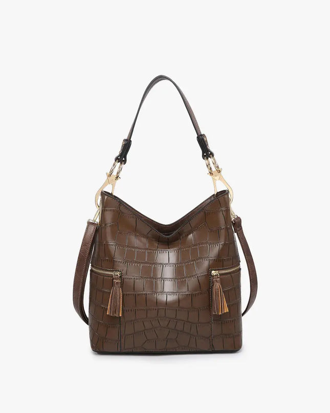 JEN & CO Rochelle Crocodile Print Hobo Bag